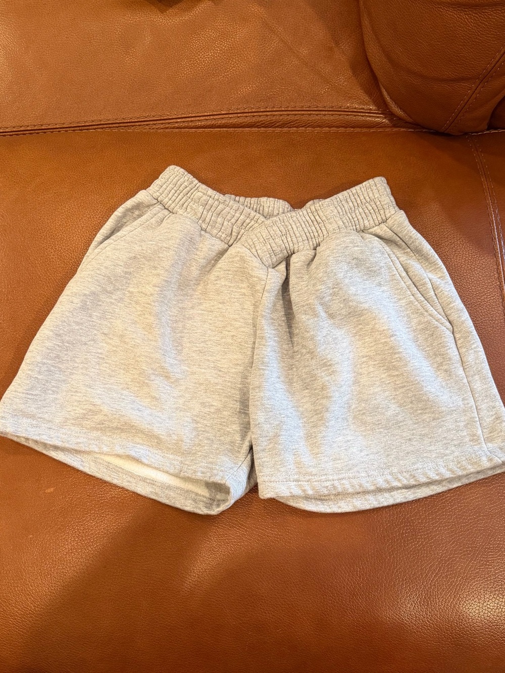 PrettyLittleThing Light Gray High-Waist Lounge Shorts